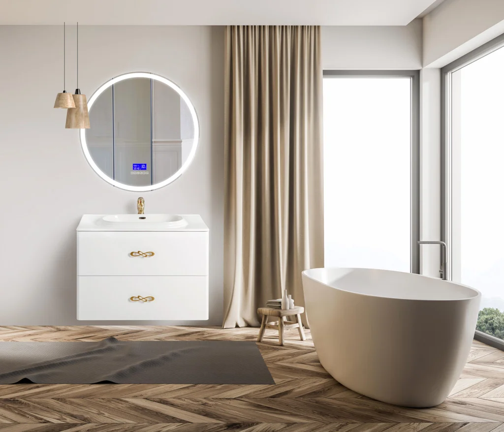 Приобрести belbagno зеркало 80 см spc-rng-800-led-tch-rad