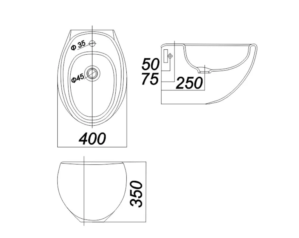 Приобрести биде подвесное sanita luxe ringo 40х35