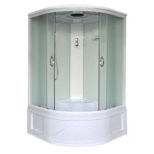 Loranto Душевая кабина 1200x1200x2150 стекло 4 мм. поддон 43 см, задняя стенка белое стекло, алюминиевый профиль матовый хром (CS-1200ТМ/F)
