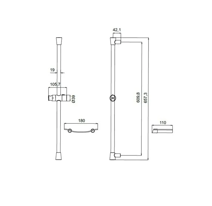 Приобрести iddis штанга для душа sicily 657мм, хром sic6500i17