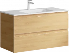 Тумба подвесная с раковиной Aqwella Accent 100 см, дуб золотой, ACC0110DZ