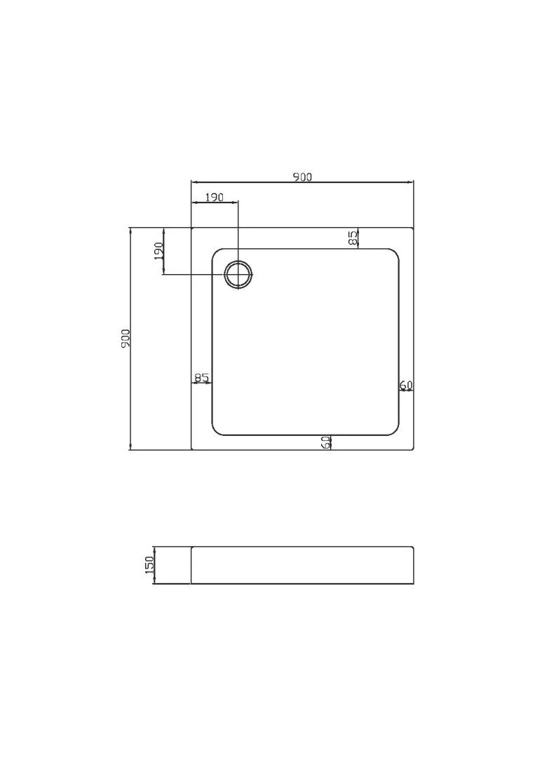Приобрести vincea душевой поддон 90х90 см, квадратный, белый vst-3as-9090