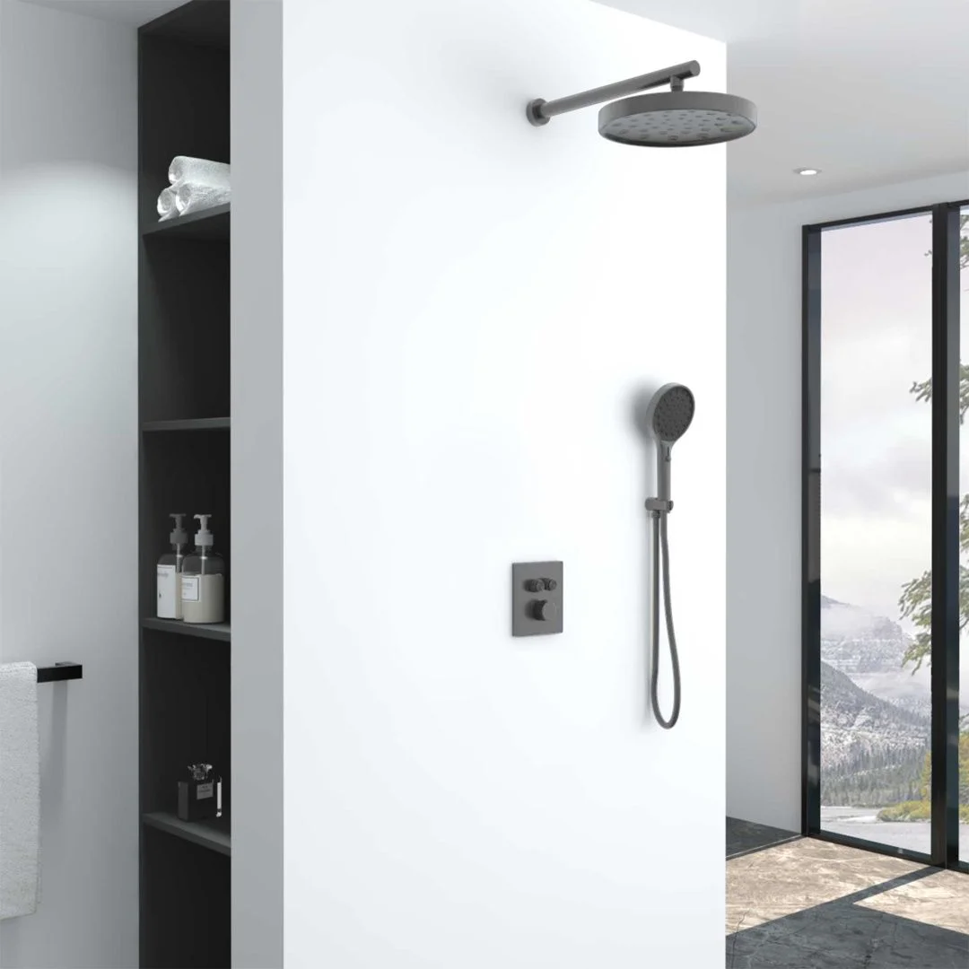 Приобрести vincea встраиваемая душевая система inspire, оружейная сталь vsfw-3i21mt2gm