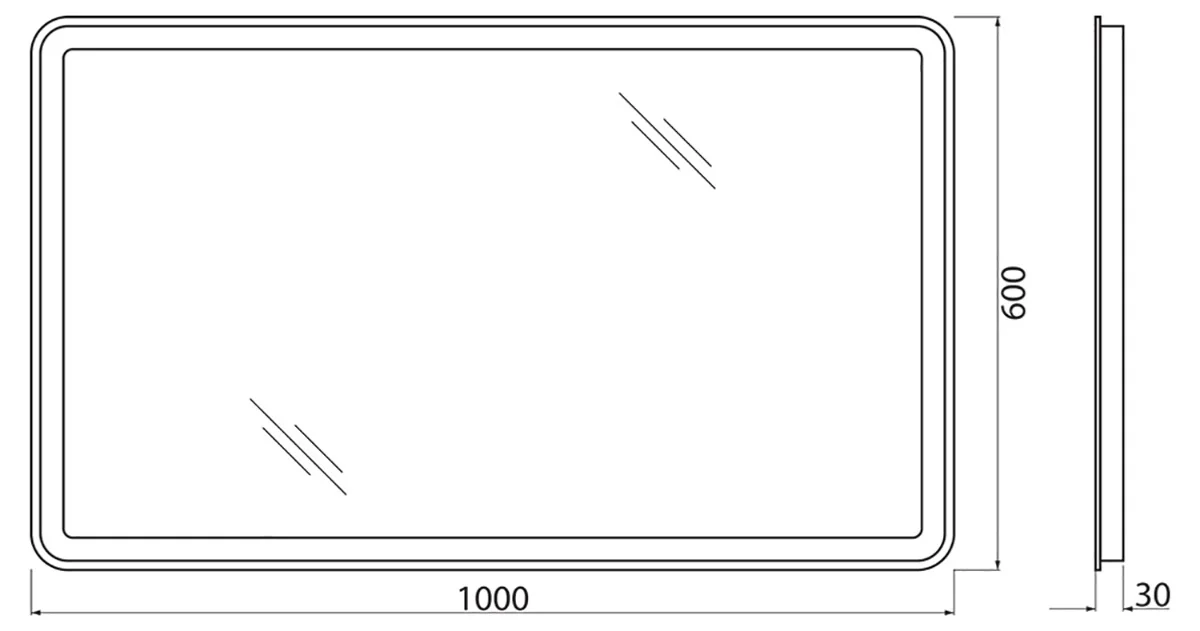 Приобрести belbagno зеркало 100х60 см spc-mar-1000-600-led-btn