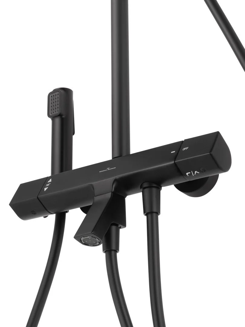 Приобрести душевая система с термостатом wonzon & woghand the one, черный матовый (ww-b3094-mb)