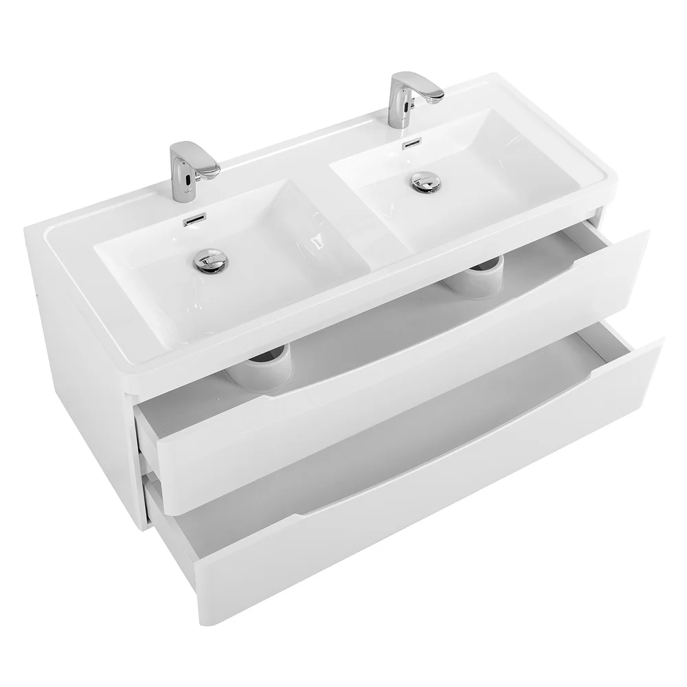 Приобрести belbagno тумба с раковиной ancona-n 120 см, подвесная bianco lucido, белая раковина