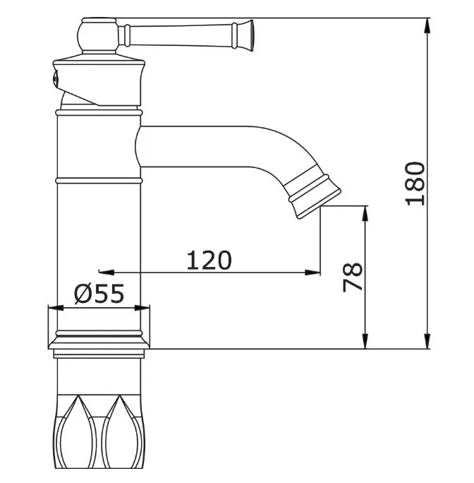 Приобрести cмеситель для раковины vieir giorno 180 мм, бронза v273511d