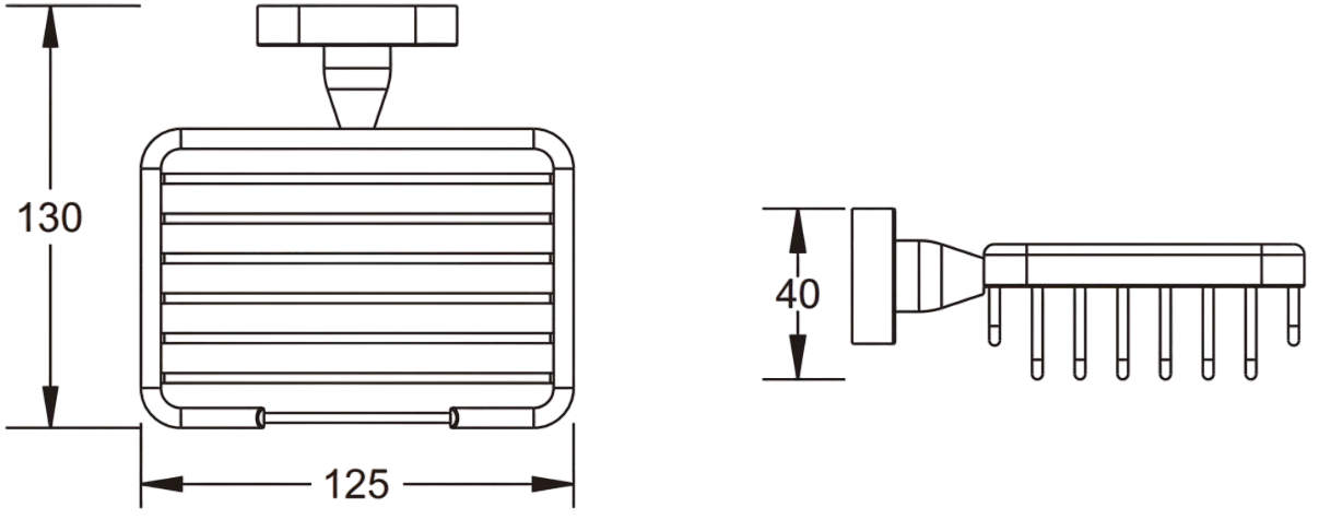Приобрести мыльница настенная прямоугольная vieir v5104g серый