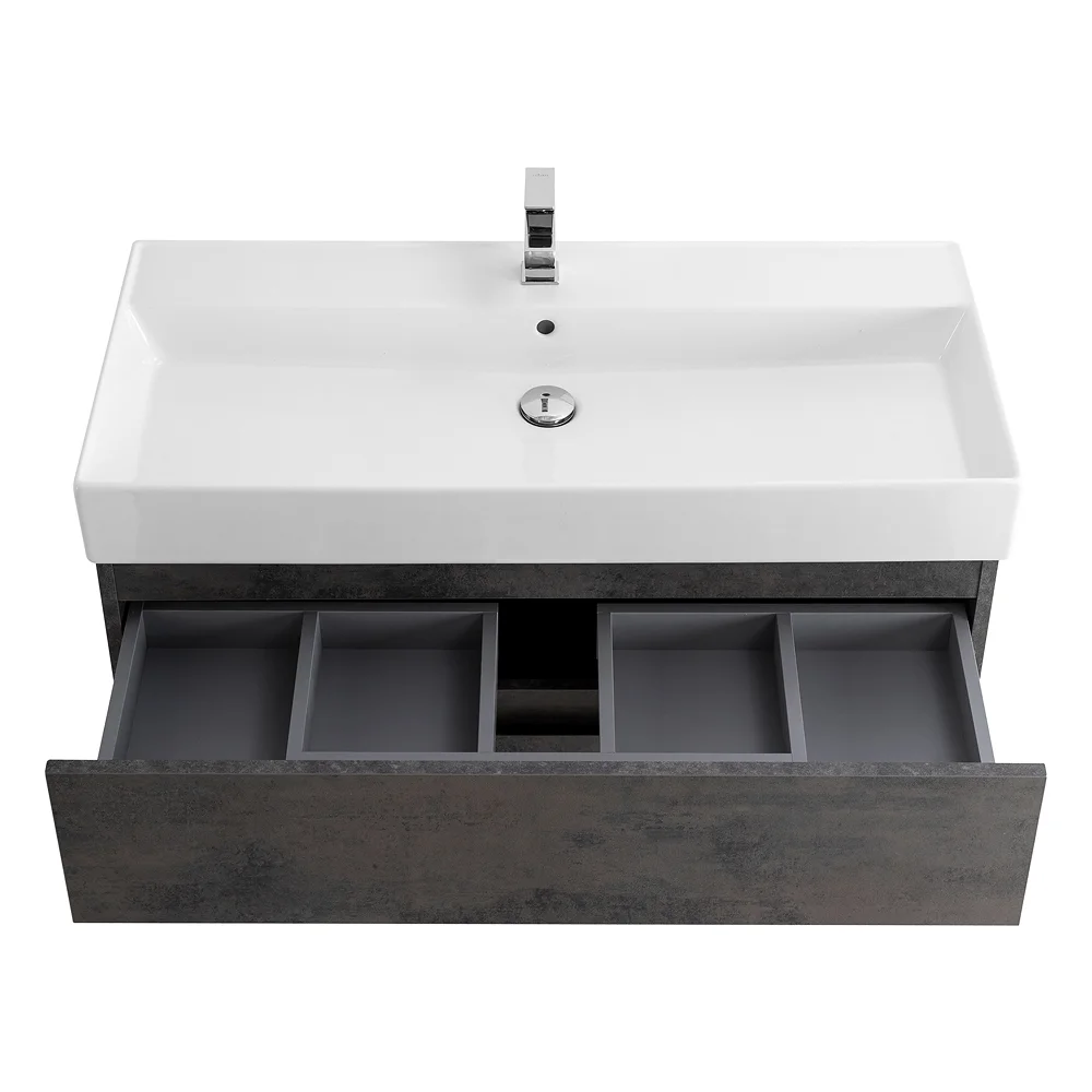 Приобрести cezares тумба подвесная с раковиной molveno 46 100 см ossido, темно коричневая molveno 46-100-2c-so-ossmolveno 46-100-2c-so-oss