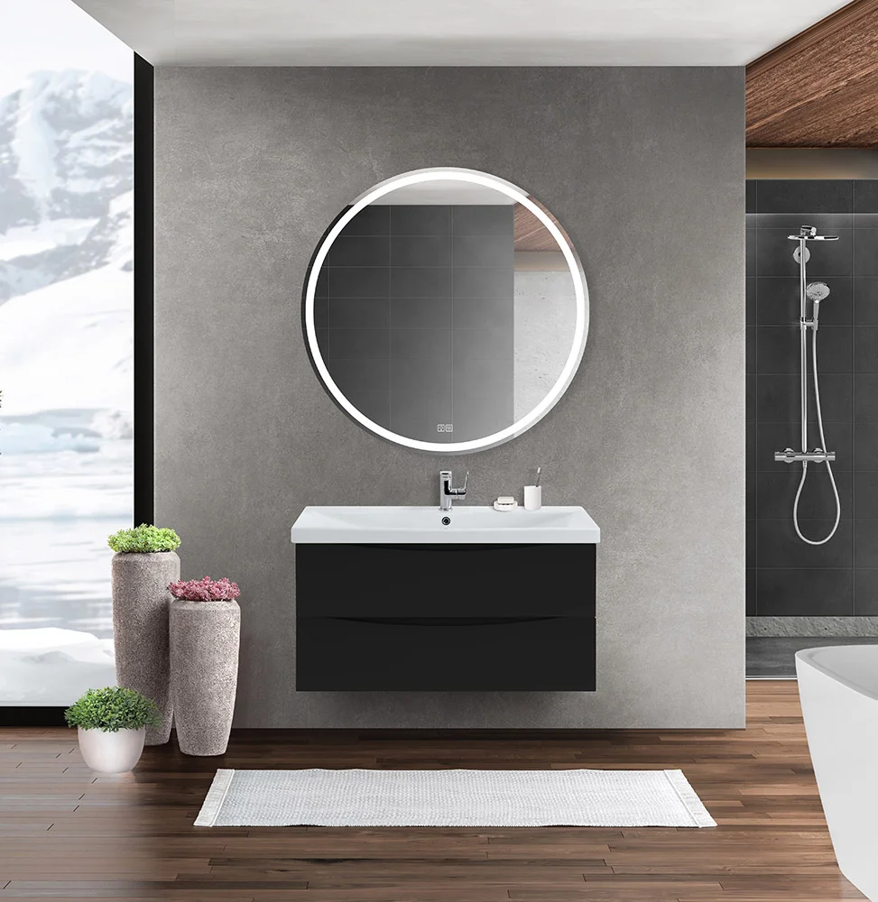 Приобрести belbagno тумба с раковиной marino-cer 100 см, подвесная nero lucido, белая раковина
