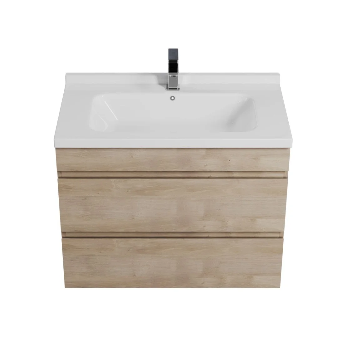 Приобрести mirsant тумба подвесная с раковиной karelia 80 см, светлое дерево