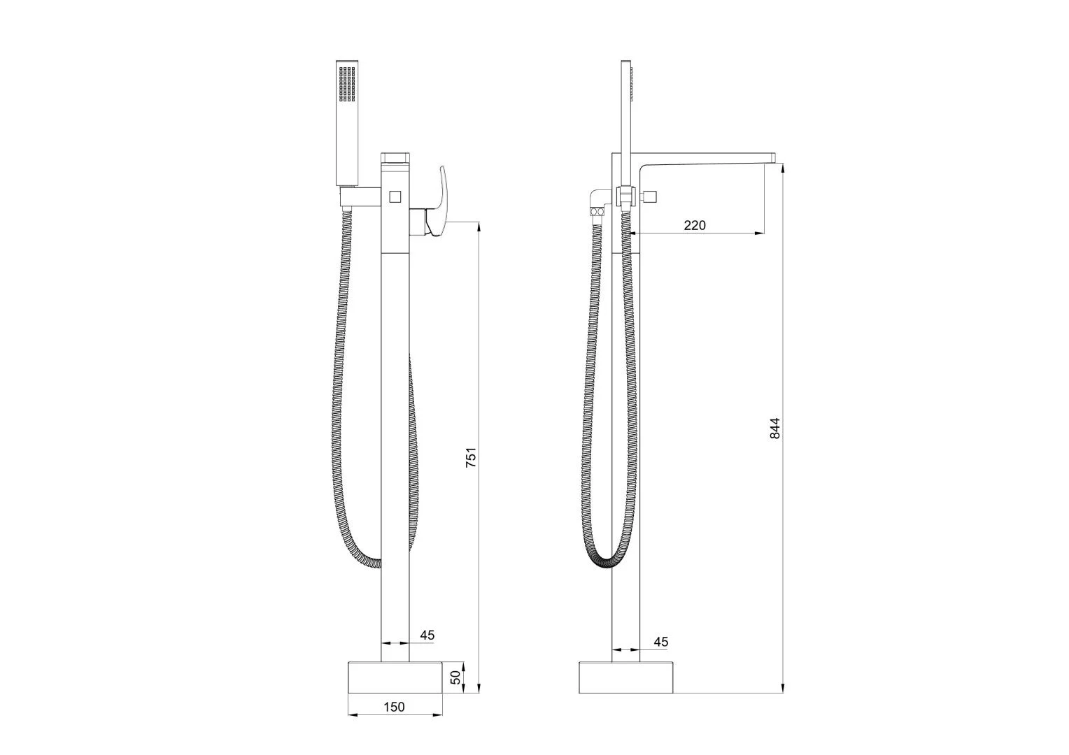 Приобрести смесители напольные для ванн и раковин wonzon & woghand fit, черный матовый (ww-88649009-mb)