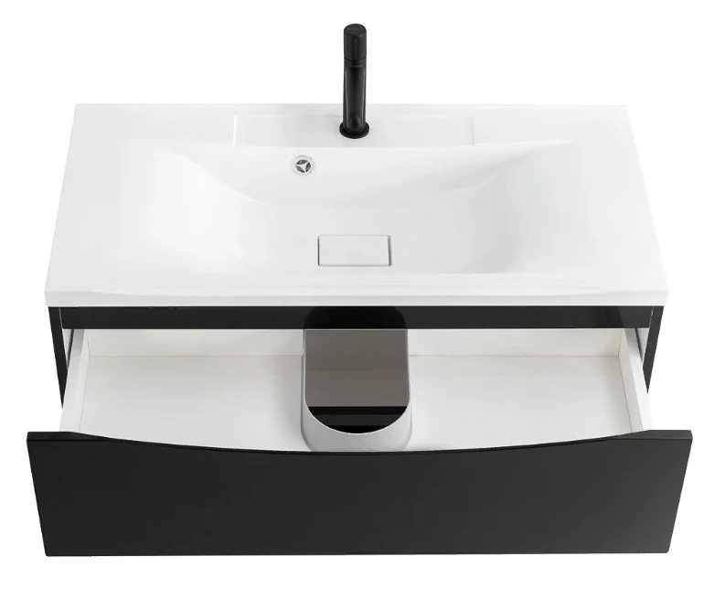 Приобрести тумба подвесная с раковиной belbagno marino-800-2c-so-nl-p 80 см, nero lucido