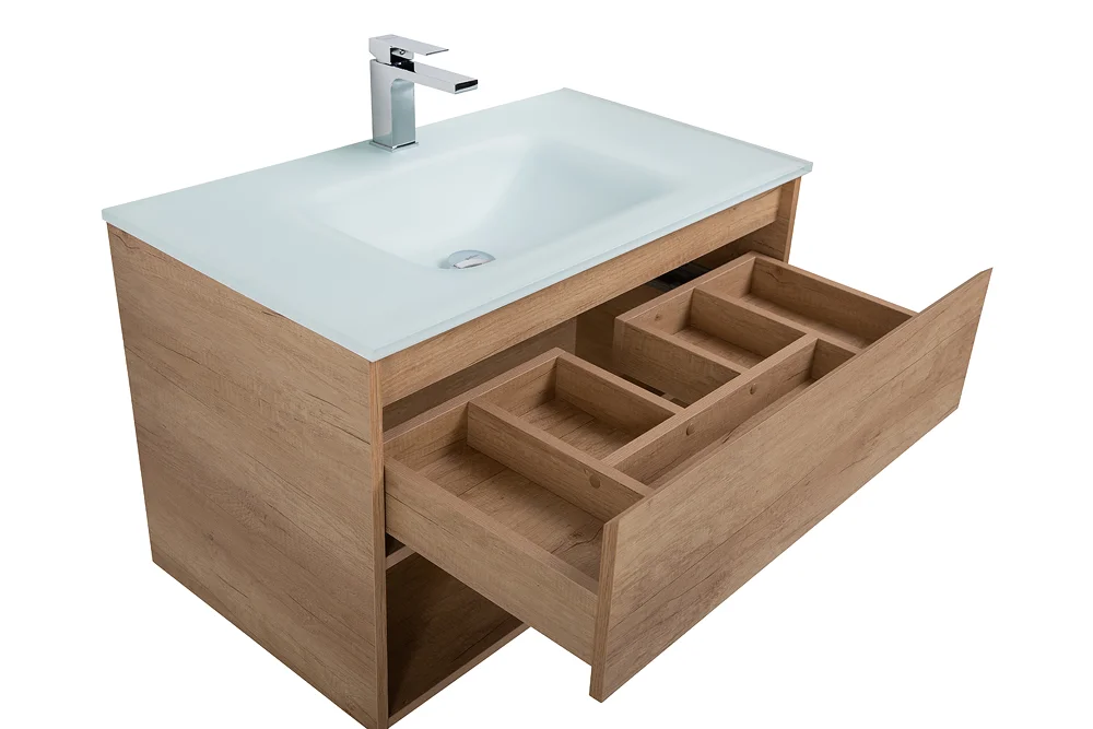 Приобрести belbagno тумба c раковиной kraft 80 см, с одним ящиком и полкой, подвесная rovere nebrasca nature, белая раковина