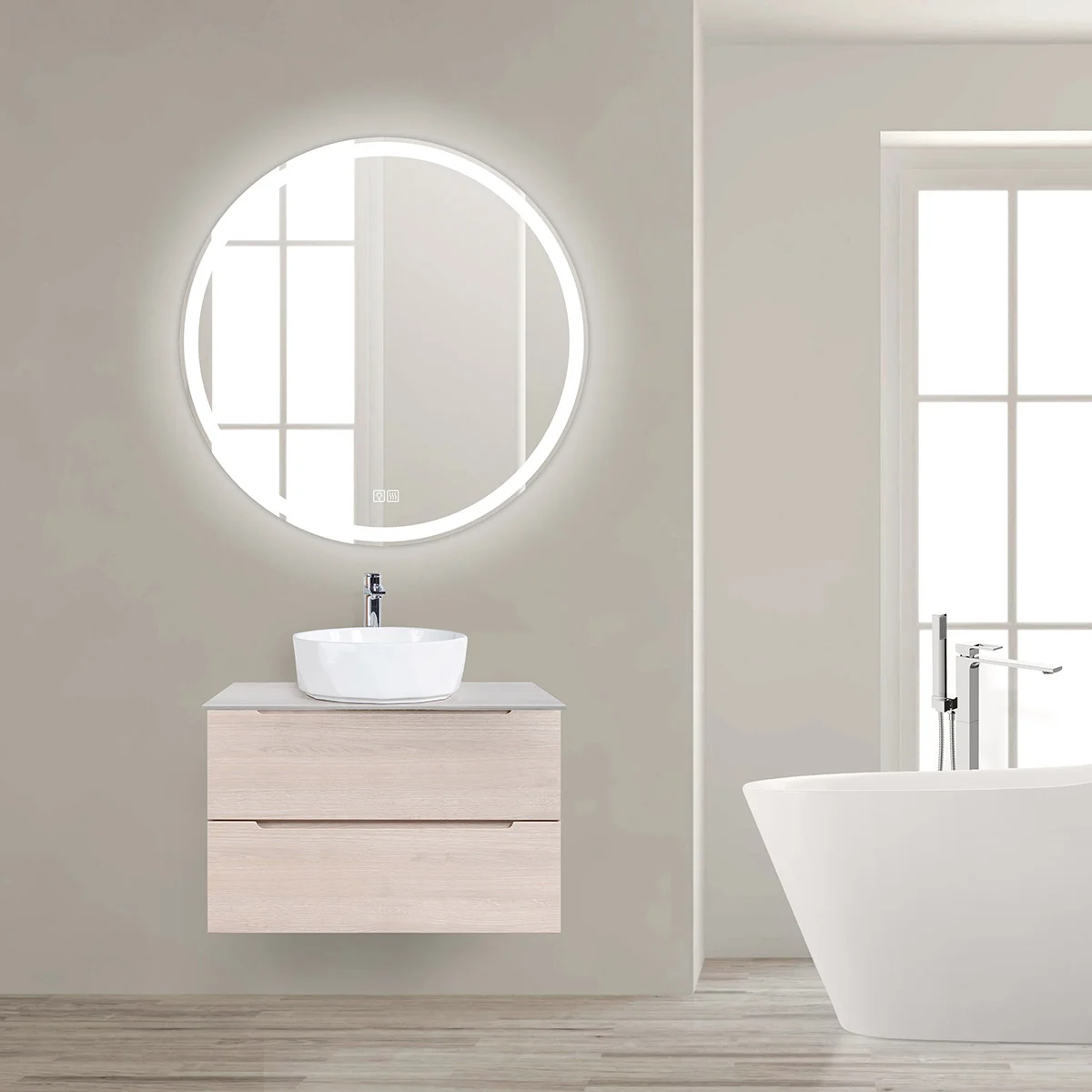 Приобрести belbagno зеркало 70 см spc-rng-700-led-tch-warm