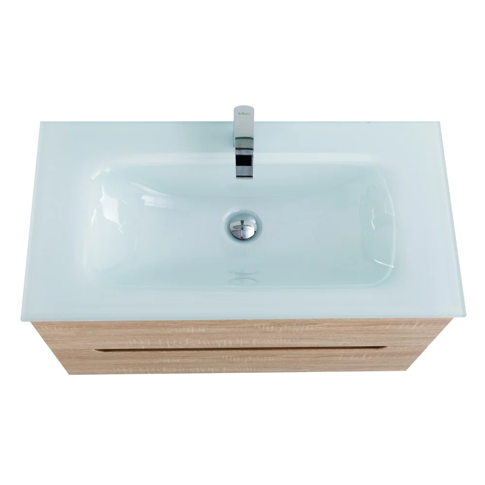 Приобрести belbagno тумба с раковиной etna 80 см, подвесная rovere bianco, стеклянная раковина