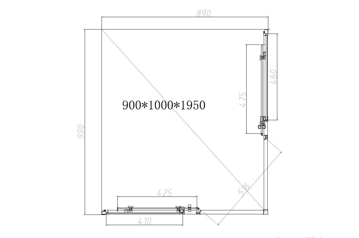 Приобрести vincea душевое ограждение slim-n 90х100 см, прозрачное, черное vss-4sn9010clb