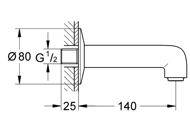 Приобрести излив для ванны grohe bauclassic 13258000