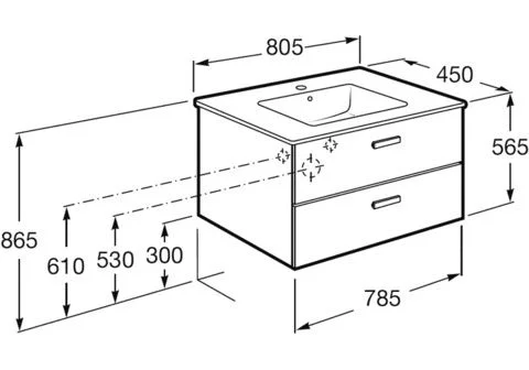 Приобрести раковина мебельная roca victoria unik 80 см 7.3279.9.c00.0