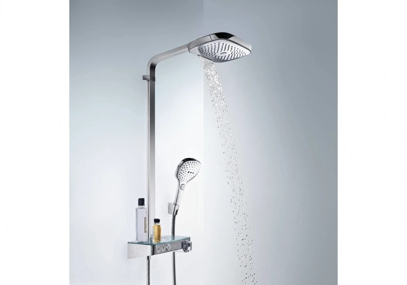 Приобрести душевая система hansgrohe raindance select e 300 3jet showerpipe 27127000
