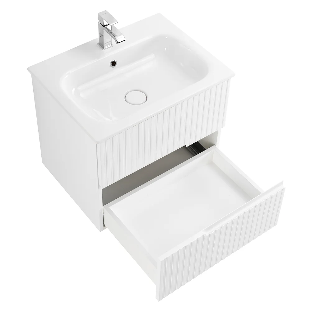 Приобрести cezares тумба подвесная с раковиной duet 60 см bianco lucido, белый глянец duet-600-2c-so-bl