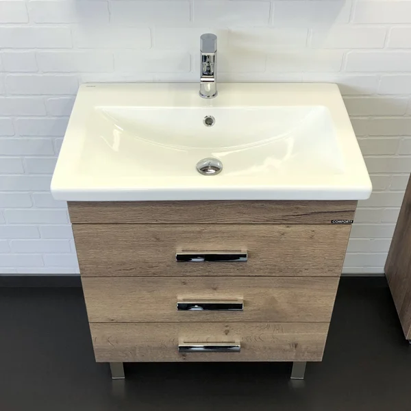 Приобрести сomforty тумба с раковиной никосия-70н дуб темный