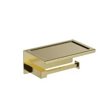 Держатели для туалетной бумаги с полкой для телефона Timo Selene 17044/17 золото матовое