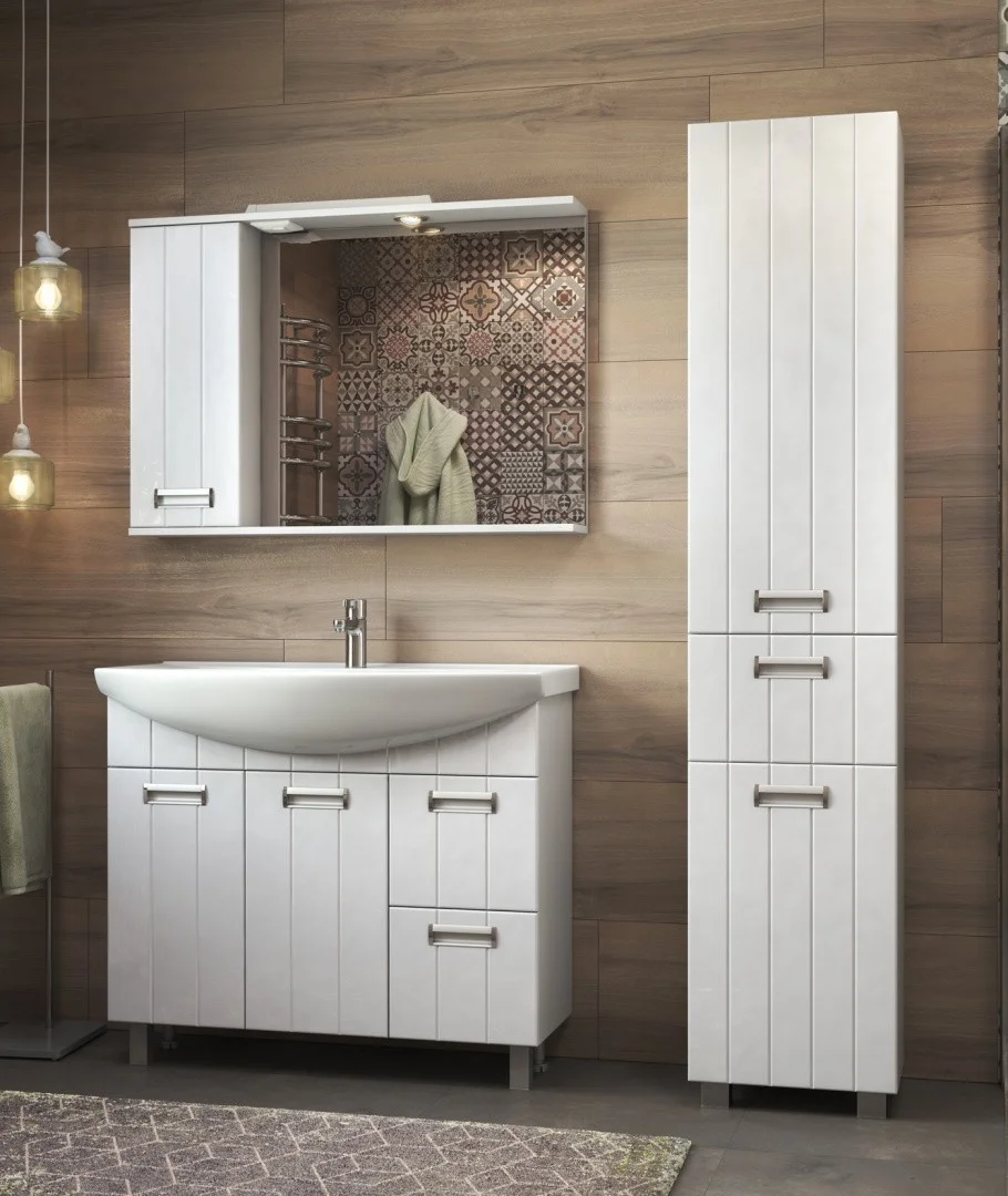 Приобрести vigo зеркало-шкаф diana 100 см, со спотом, левое, белое z.dia.100.l.el