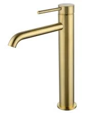 Смеситель для раковины высокий WONZON & WOGHAND STICK, Брашированное золото (WW-88239017-BG)