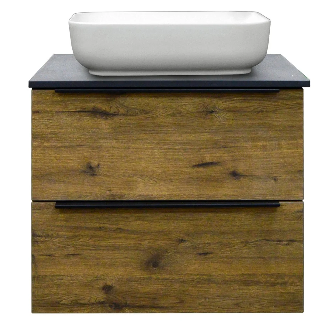 Приобрести тумба подвесная azario gris 90/2 со столешницей, дуб веллингтон/антрацит