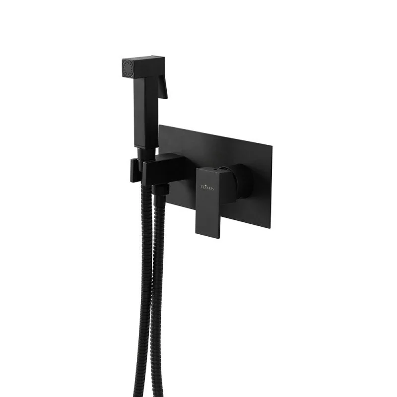 Приобрести cezares смеситель с гигиеническим душем unika, черный матовый unika-dif-nop