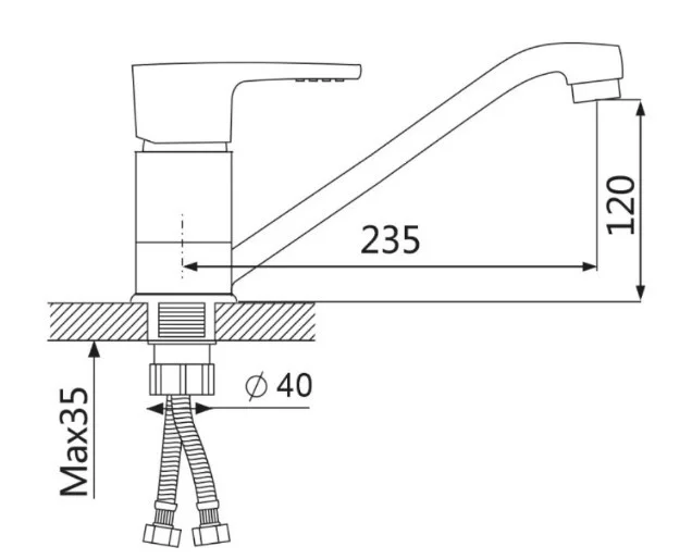 Приобрести смеситель для кухни vieir cleo 145 мм, хром v174022