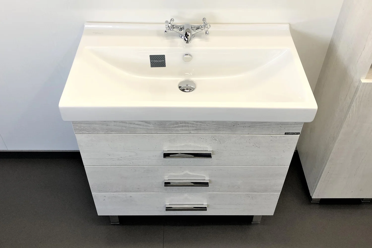 Приобрести сomforty тумба с раковиной "никосия-80н" дуб белый