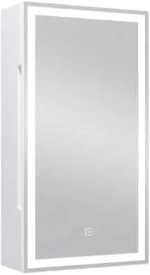 Приобрести continent зеркало шкаф с подсветкой allure 35х65 см, сенсорный включатель, левосторонее, белое