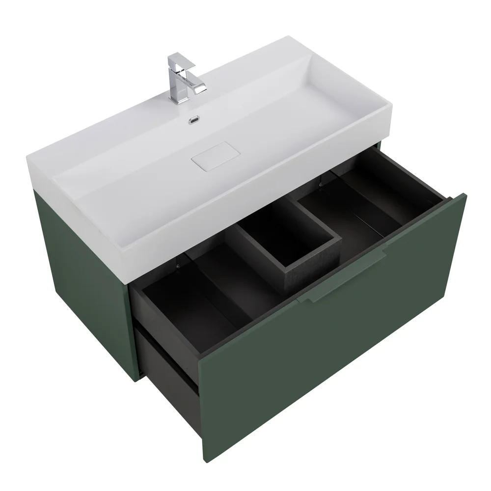 Приобрести cezares тумба подвесная с раковиной premium 90 см verde opaco, серая 55405