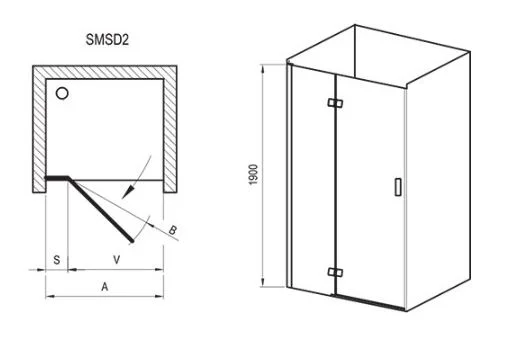 Приобрести дверь душевая ravak smartline smsd2 90 см 0sl7aa00z1 l хром/прозрачное