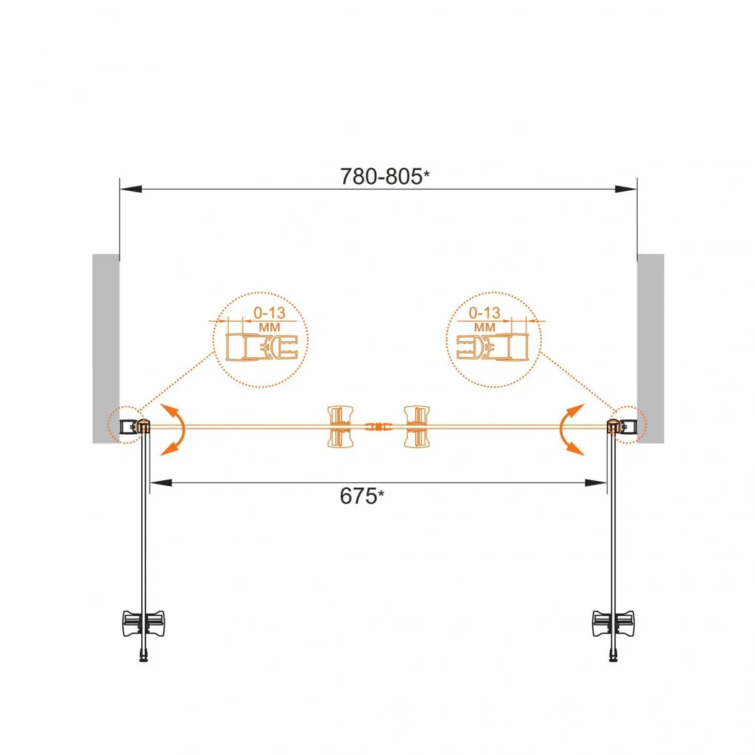 Приобрести cezares дверь душевая eco 80x190см eco-o-b-2-80-p-cr