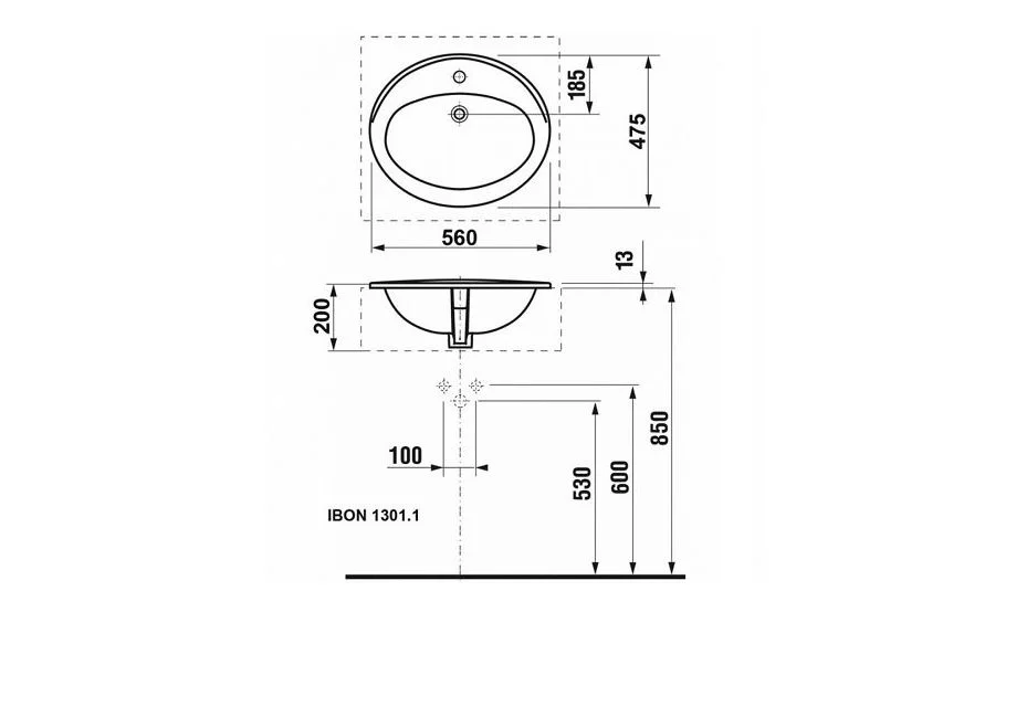Приобрести раковина врезная на столешницу roca adora 56 см 7.3272.0.300.0