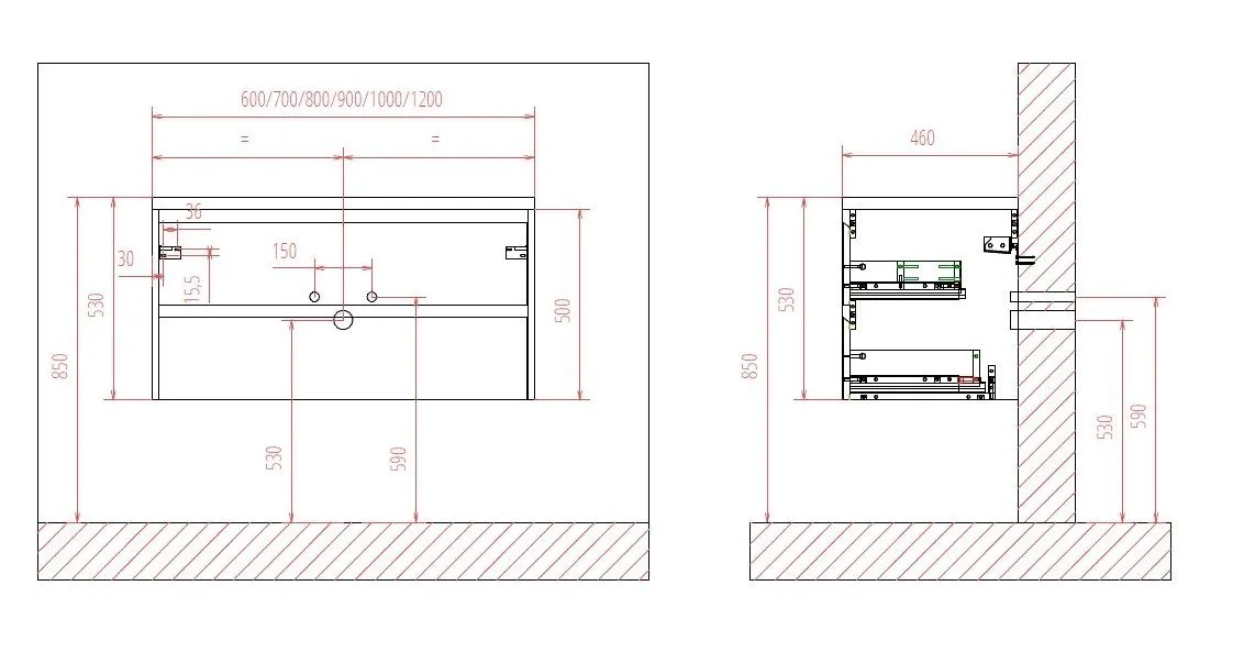 Приобрести тумба подвесная с раковиной belbagno kraft-700-2c-so-pp 70 см, pino pasadena