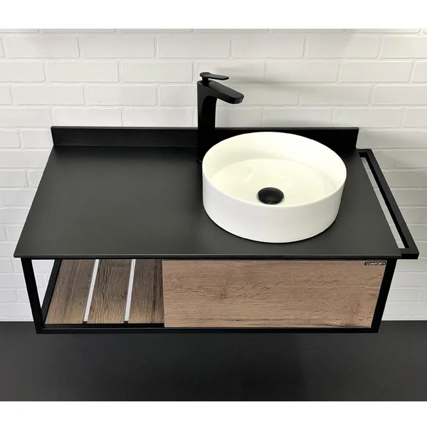 Приобрести сomforty тумба со столешницей и раковиной "лиссабон-95" дуб темный, правая столешница