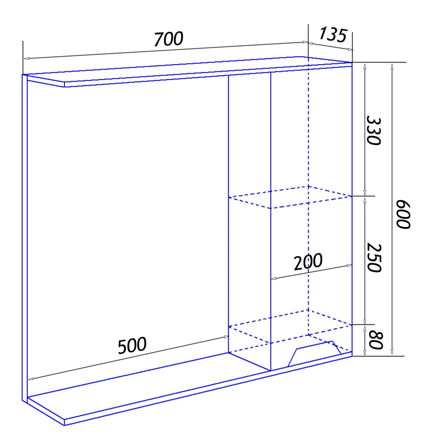 Приобрести loranto зеркало-шкаф florena 70 70х60 см, правое, светлый бетон (cs00086985)
