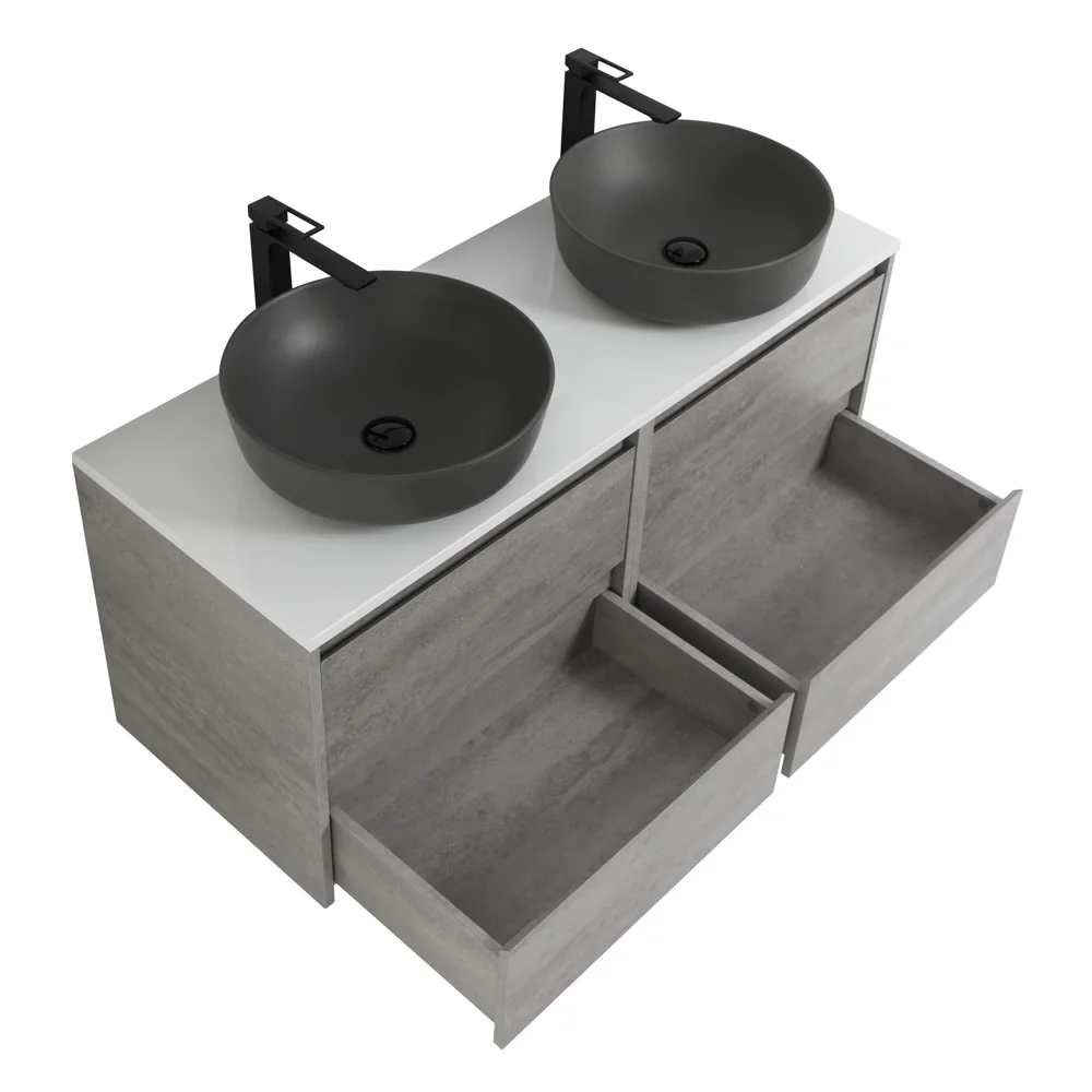 Приобрести belbagno тумба со столешницей kraft 140 см, подвесная cemento grigio