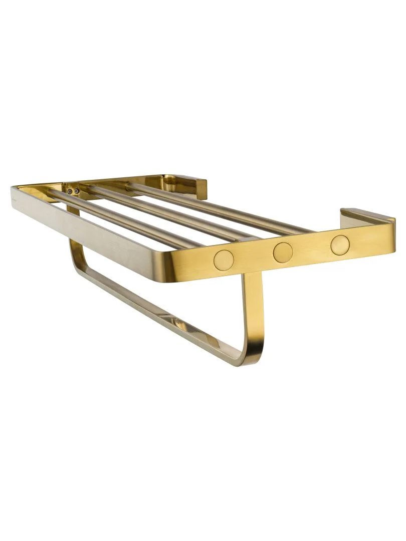 Приобрести полотенцедержатель с полкой wonzon & woghand lotte, брашированное золото (ww-8381a-bg)