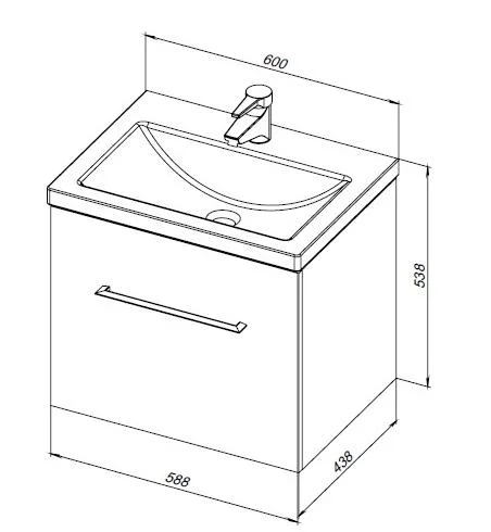 Приобрести aquanet тумба с раковиной порто 60 см, белая 00212576