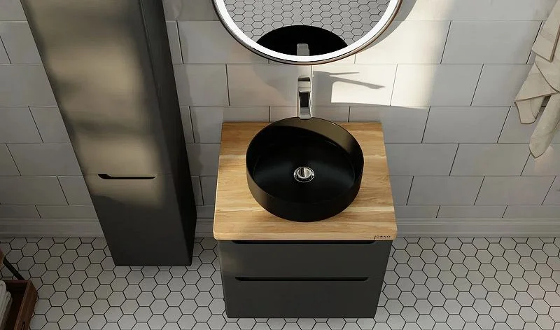 Приобрести jorno тумба подвесная wood 60 см со столешницей светлое дерево, антрацит