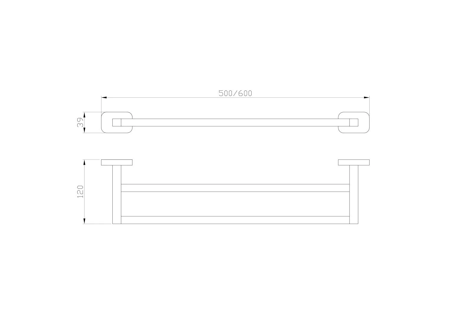 Приобрести полотенцедержатель двойной wonzon & woghand graffity, темный графит (ww-9311)