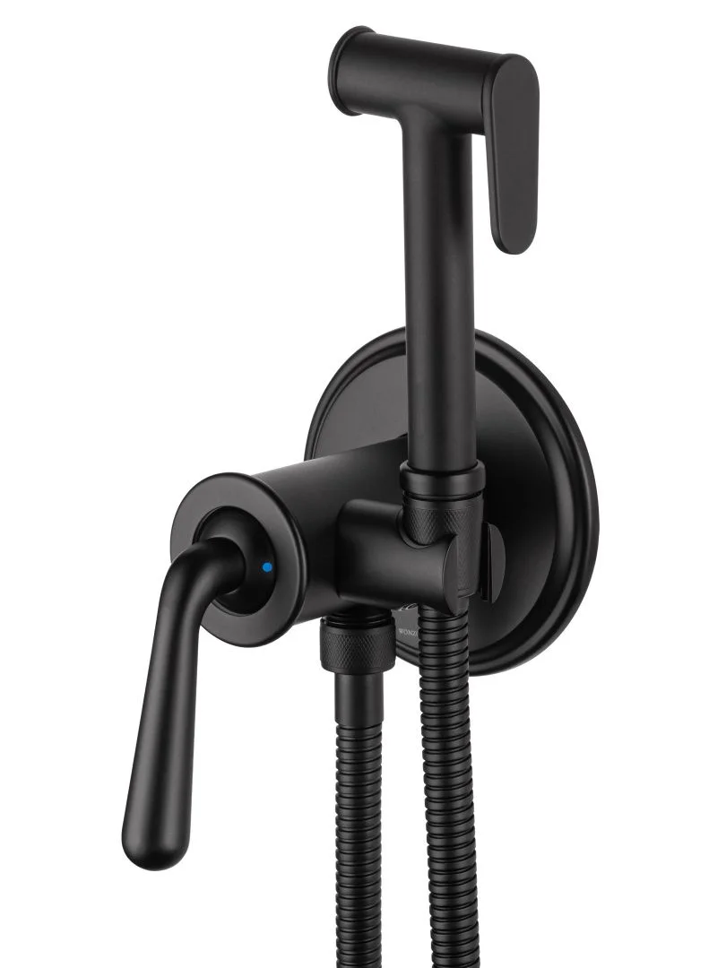 Приобрести смеситель с гигиеническим душем встраиваемый wonzon & woghand steam, черный матовый (ww- 88829008-mb)