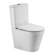 BelBagno Унитаз компакт FLAY-TOR безободковый со смывом TORNADO с сиденьем дюропласт, микролифт, белый BB2149CP-TOR/BB2149T/BB2031SC