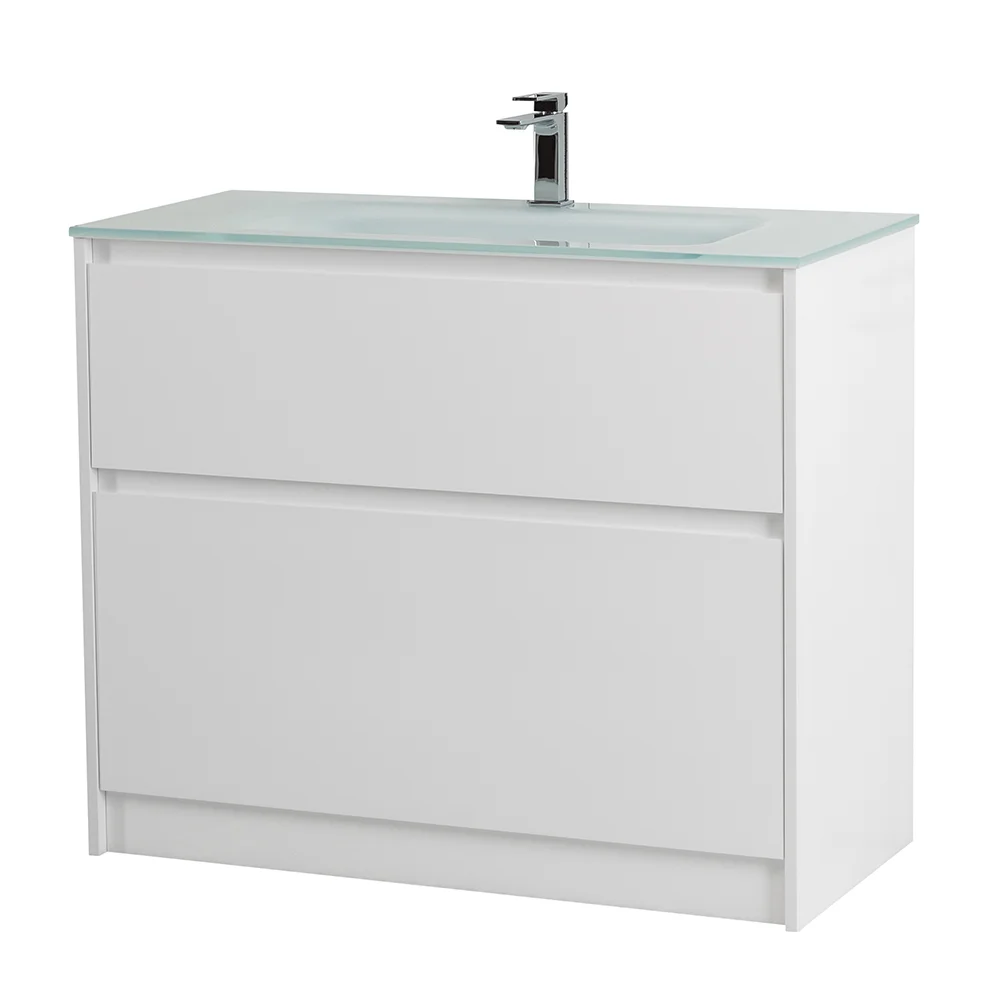 Приобрести belbagno тумба с раковиной kraft 100 см, напольная bianco opaco, белая глянцевая раковина