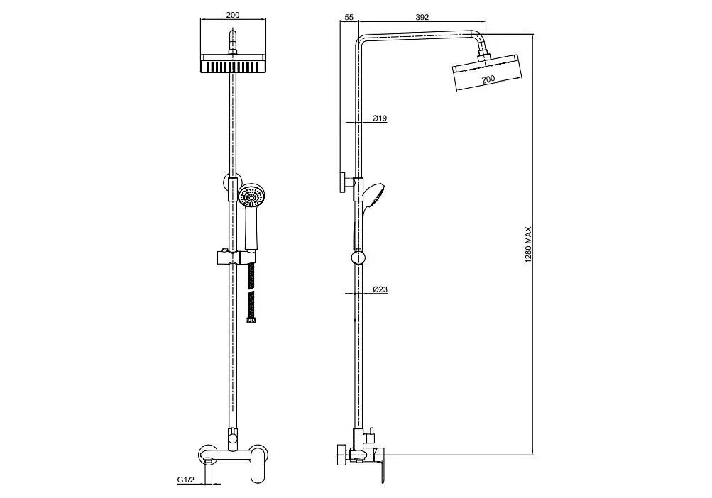 Приобрести opal душевая колонна со смесителем для душа (верхний душ квадратной формы) нов.арт f9125183cp-a4-rus